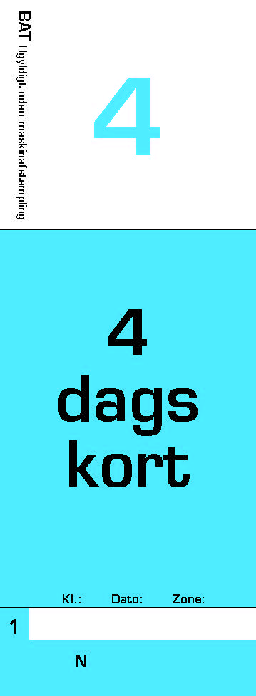 4 dages kort